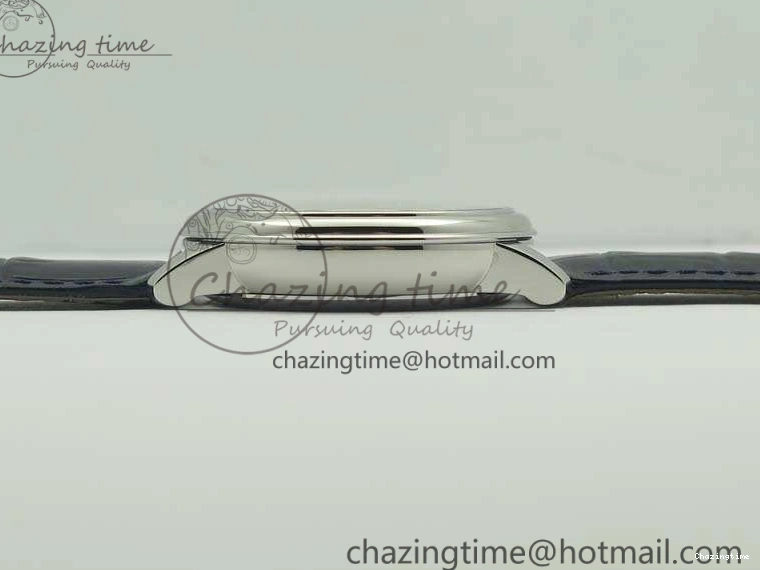 0106 Fashionable De Ville Prestige Real Power Reserve SS TW 1:1 Best Edition White Dial Blue Markers On Leather Strap A 8094